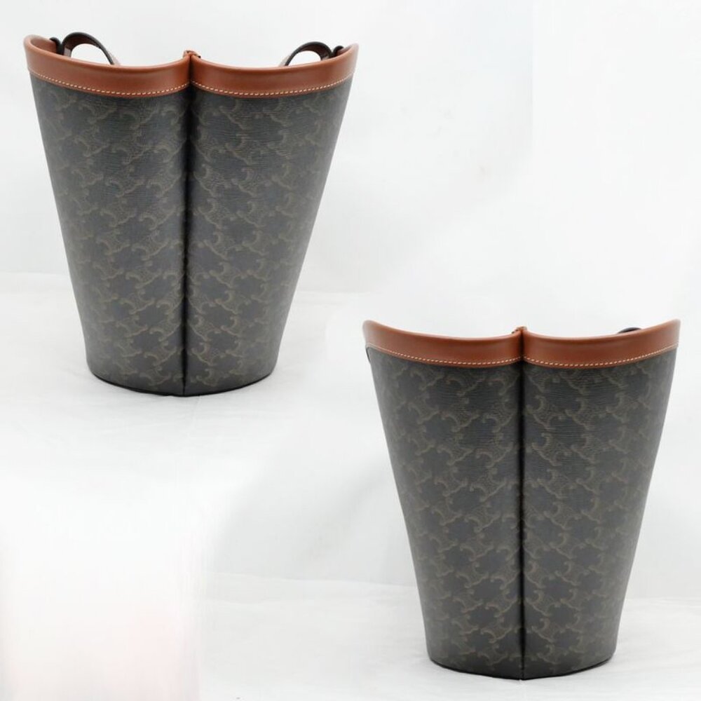 Celine Coufan Brown Triomphe Canvas Tote Bag Multicolor Logo - Picture 3 of 9
